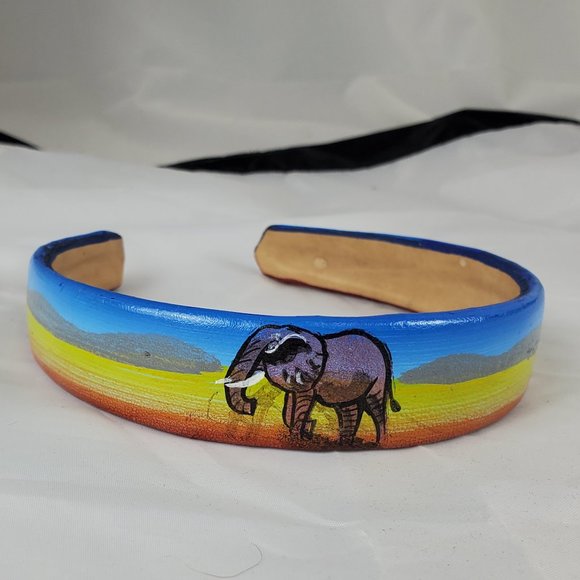 Handmade Accessories - African (Kenyan) Hand Painted Leather Head Band